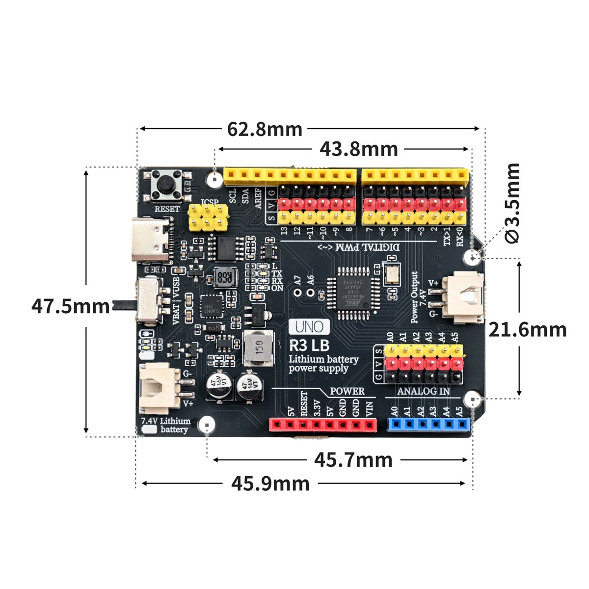 HELLO-STEM-UNO-R3-LB PCB size