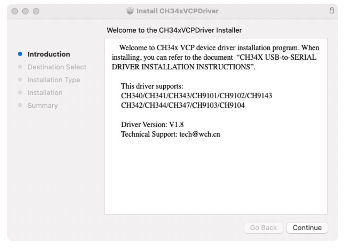 MacOS(苹果系统)CH34X USB串行Mac OS 드라이버 설치 안내서