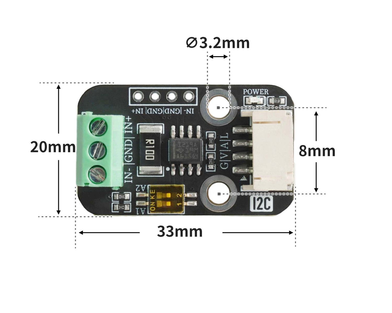 HS-S73P I2C数字功率计模块 HS-S73P I2C数字功率计模块