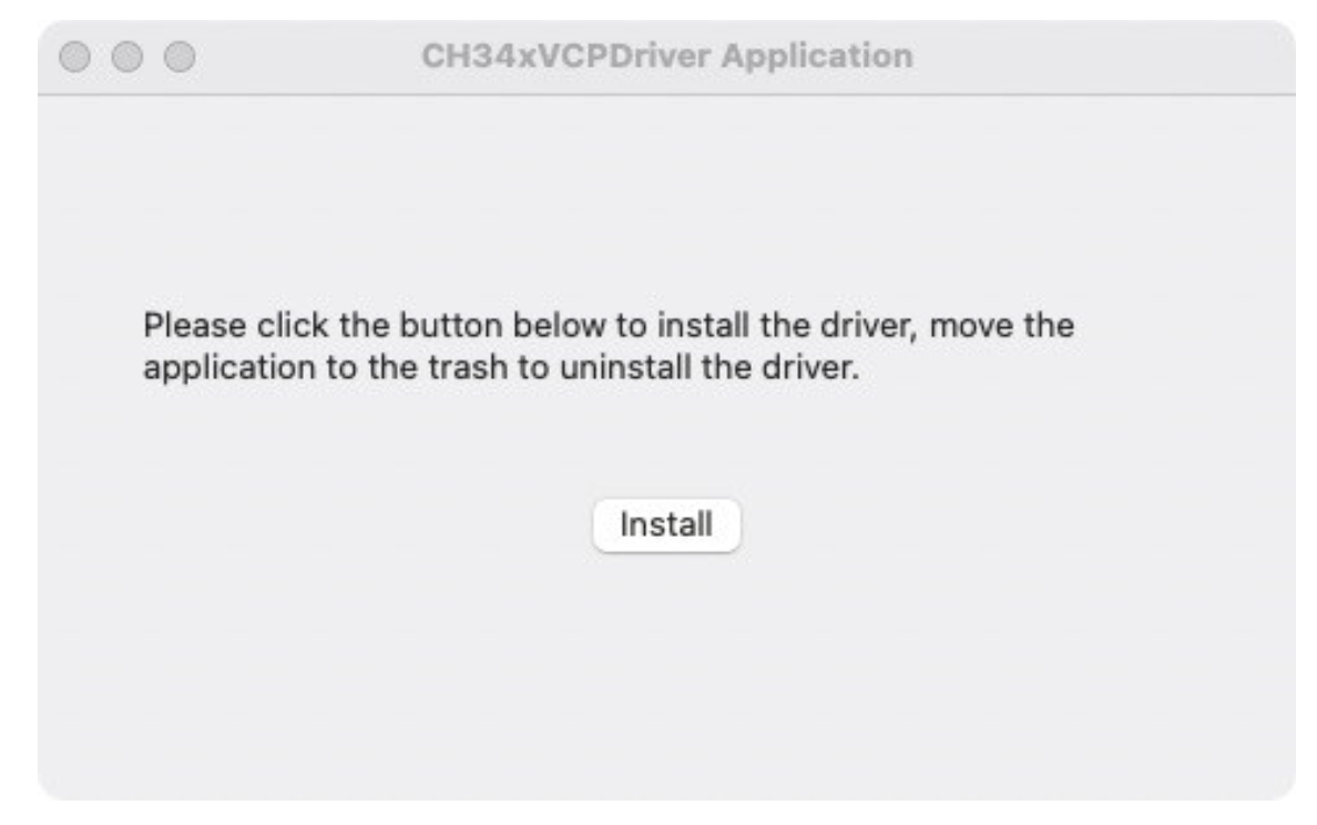 CH34X USB串行Mac OS驱动程序的安装说明（Mac OS）