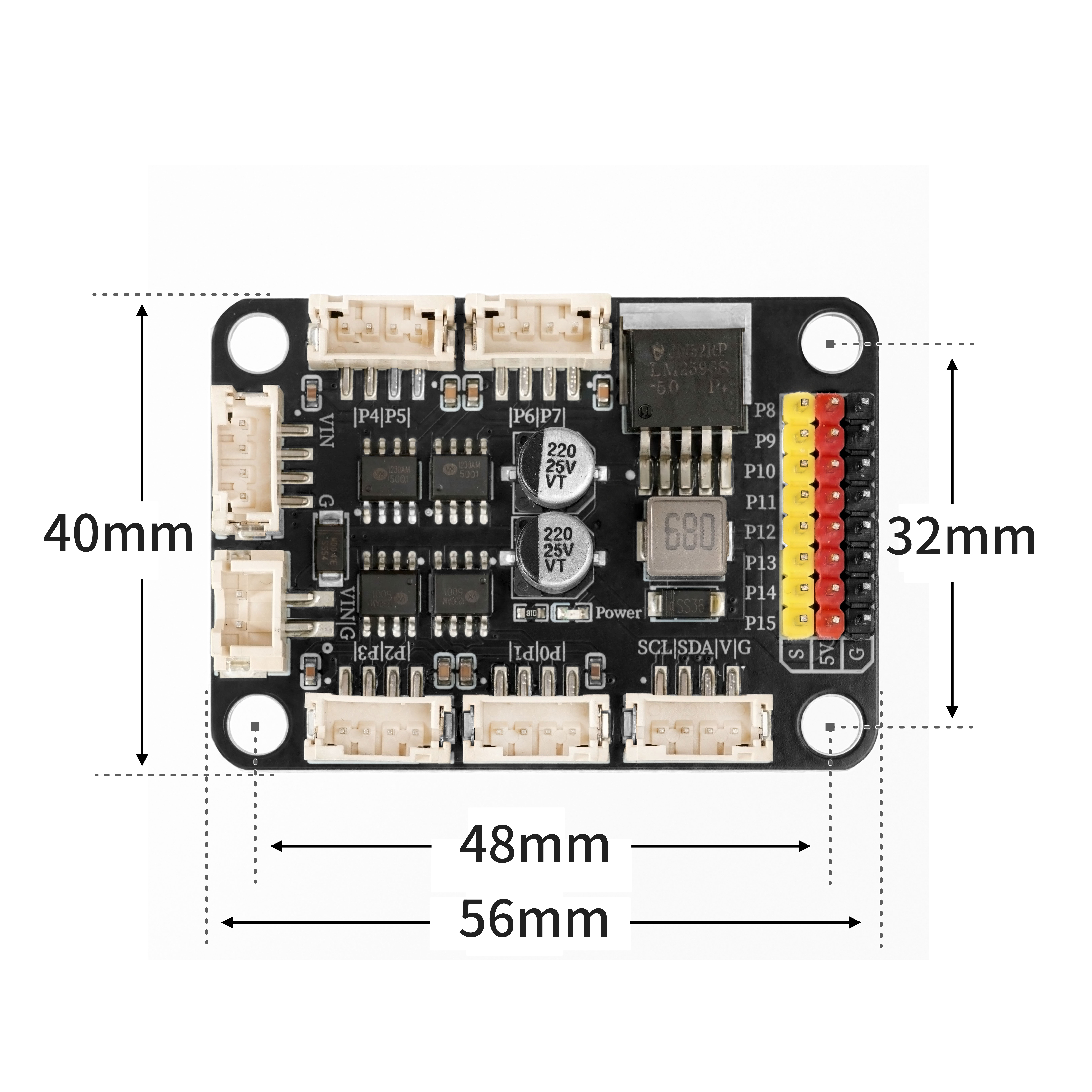 HS-F27L 4路电机8路舵机扩展板