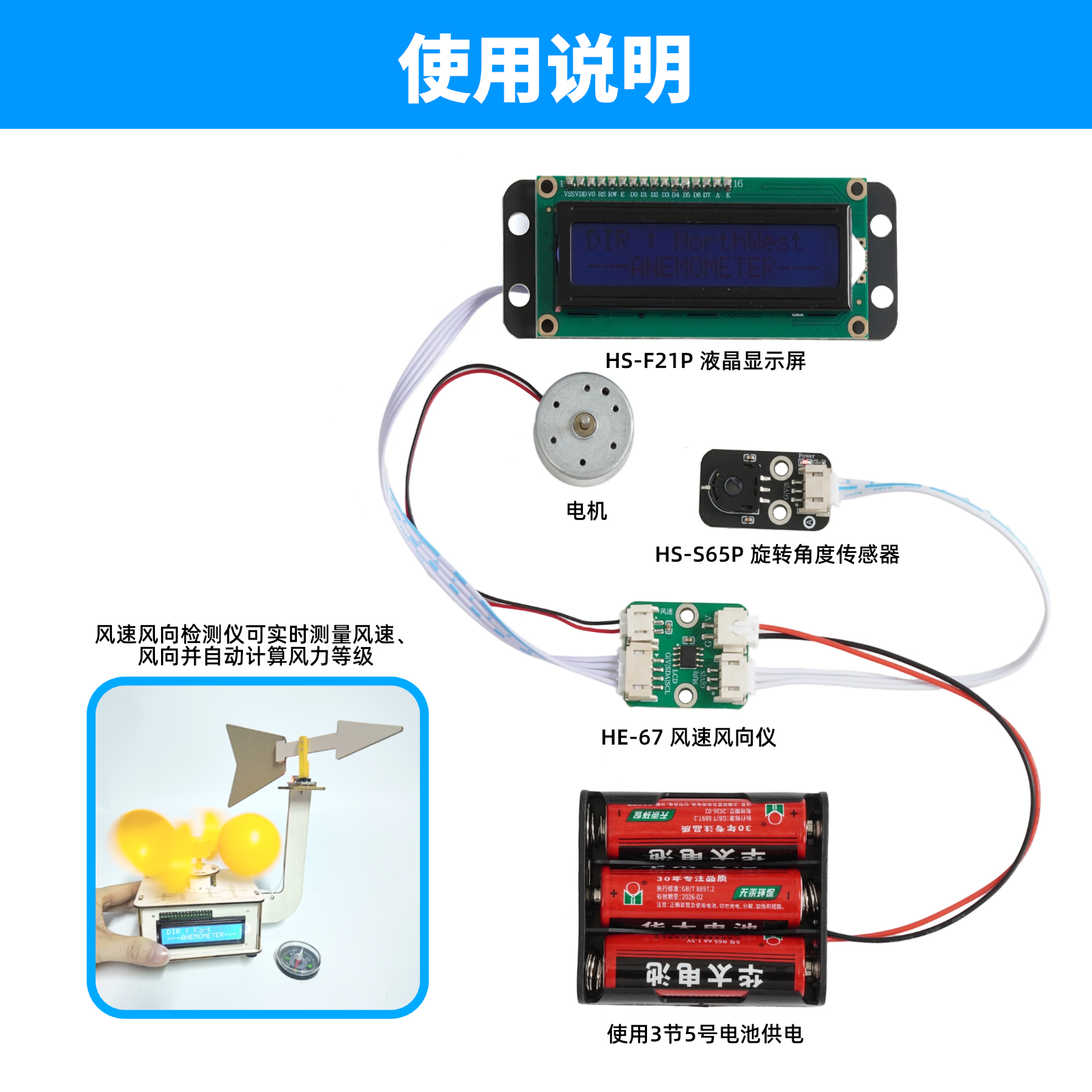 HE-67 风速风向检测仪模块套件