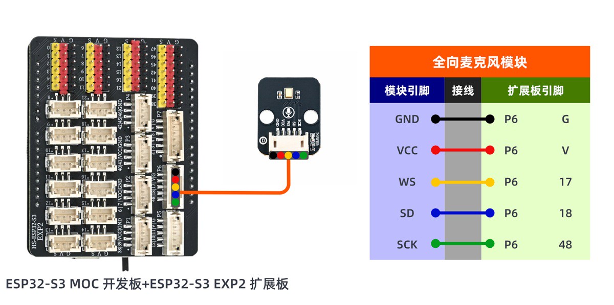 HS-S05D-L 全向麦克风模块接线图